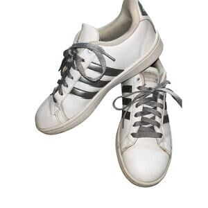ADIDAS Cloudfoam Advantage Women's Size 7 White/Silver Shoes Art-AQ0528‎